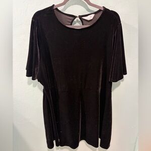 Primark Womens Whimsigoth Velvet Dress Size 2X Black Fairy Flutter Sleeve